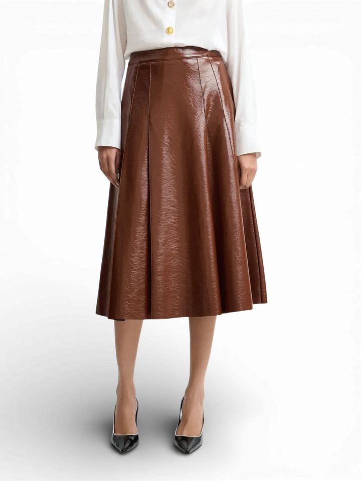 Bruine rok in lederlook Jib Essentiel 