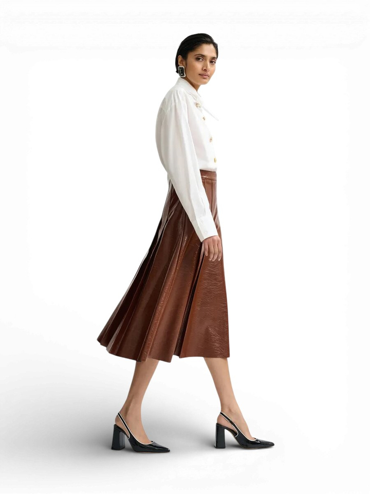 Bruine rok in lederlook Jib Essentiel 