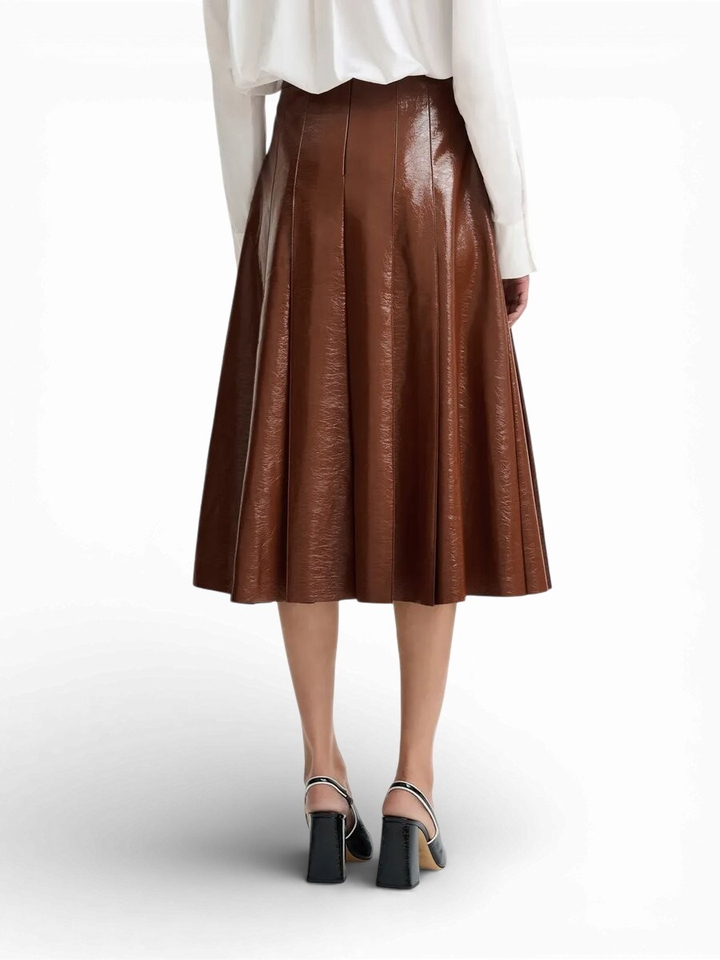 Bruine rok in lederlook Jib Essentiel 