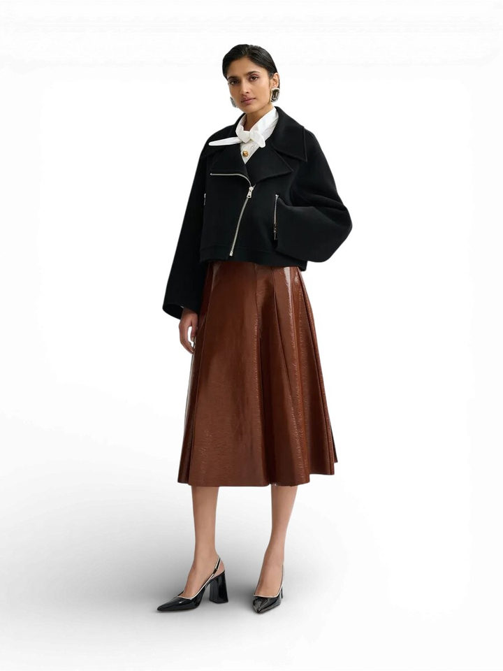 Bruine rok in lederlook Jib Essentiel 