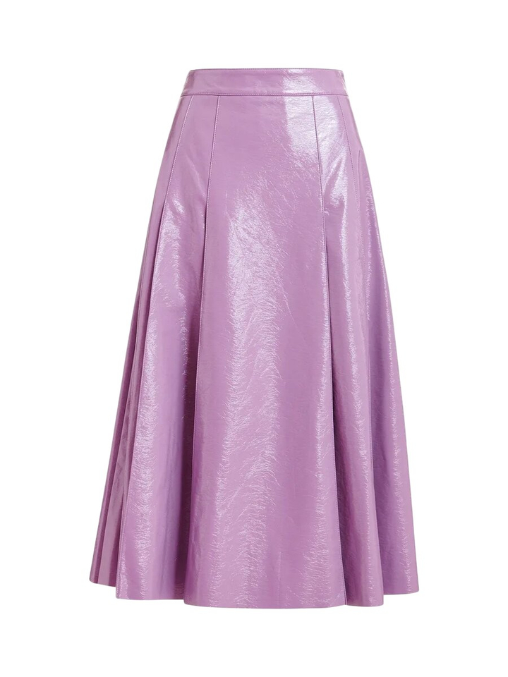 Paarse midirok in lederlook Jib Essentiel 