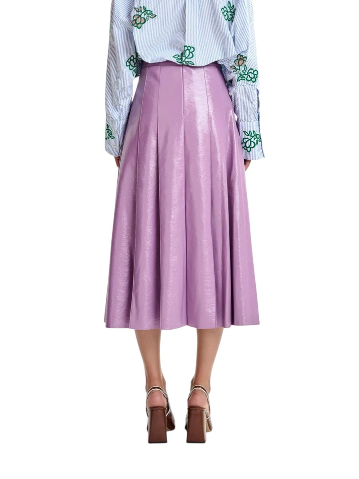 Paarse midirok in lederlook Jib Essentiel 