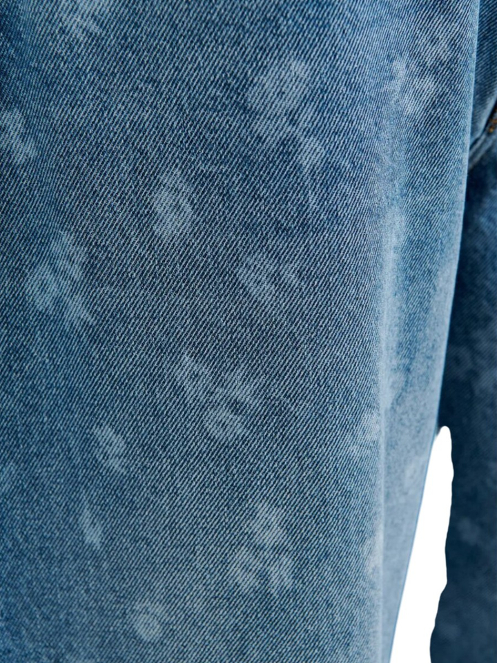 Blauwe loose fit jeans met bloemenprint Jo Essentiel 