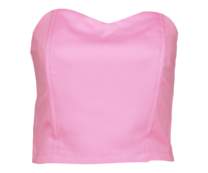 Roze bustiertop met rug met smokwerk Juchini Essentiel