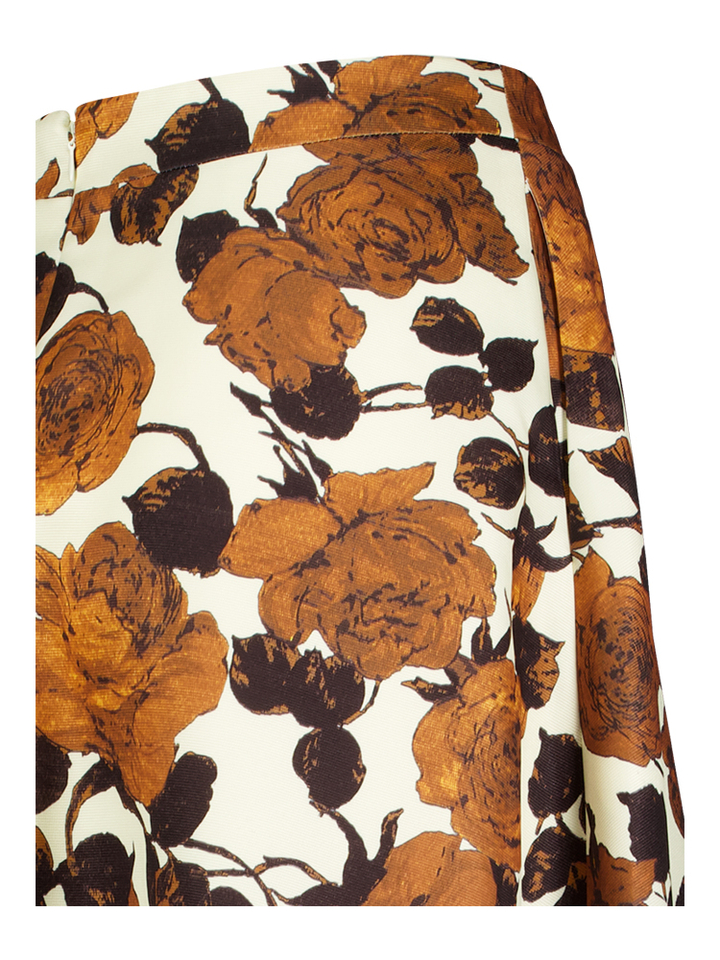 Beige en bruine A-lijn bloemenrok Julio Essentiel 