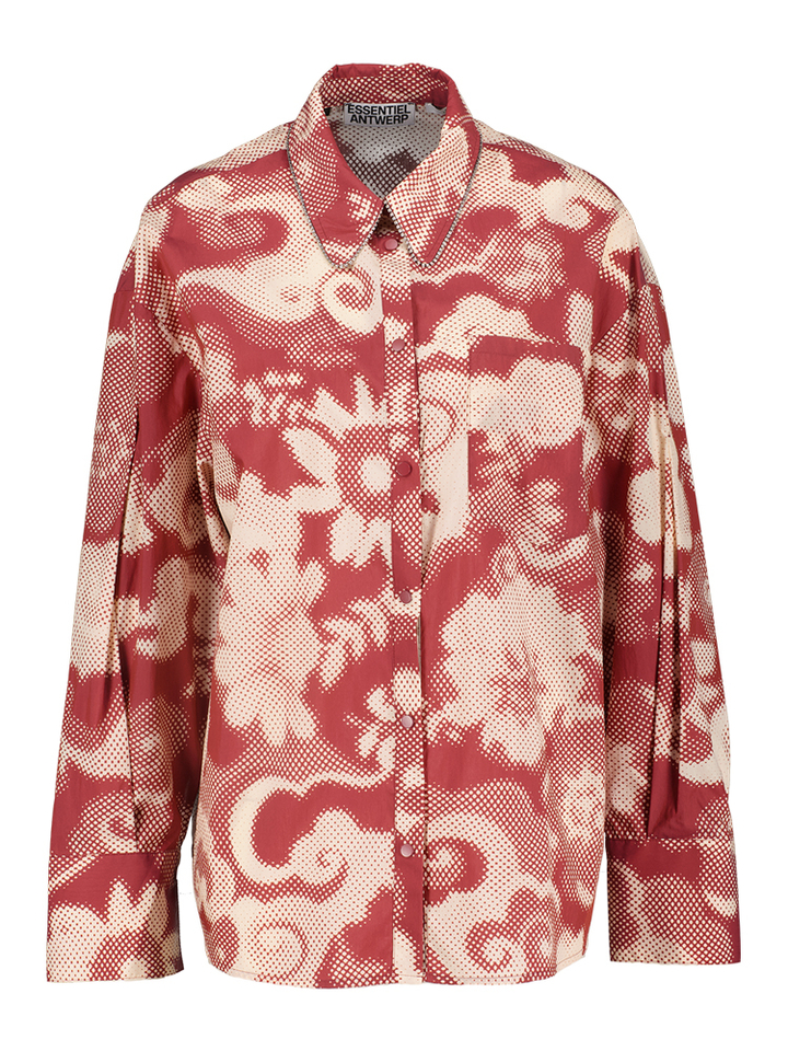 Bordeaux en beige bloes in bloemenprint Jaubergine Essentiel 