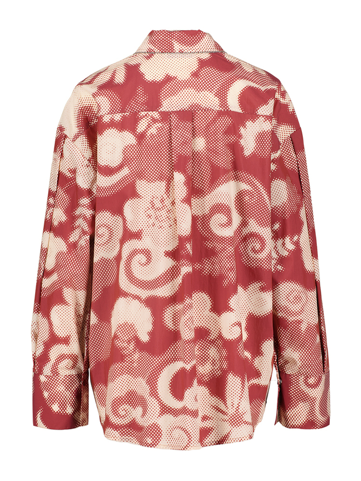 Bordeaux en beige bloes in bloemenprint Jaubergine Essentiel 