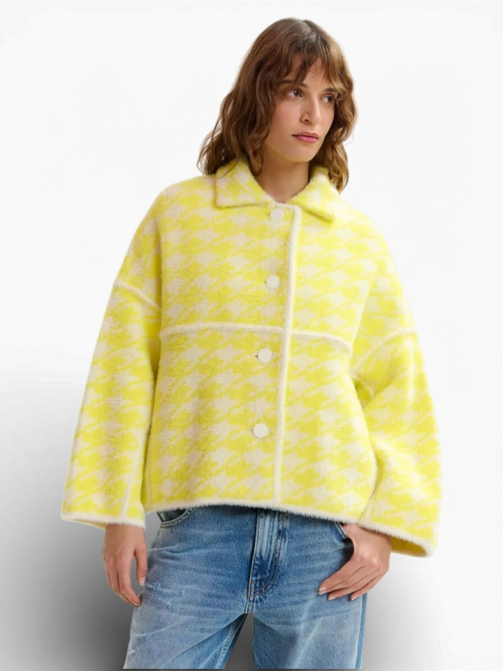 Gele cardigan met print Joking Essentiel 