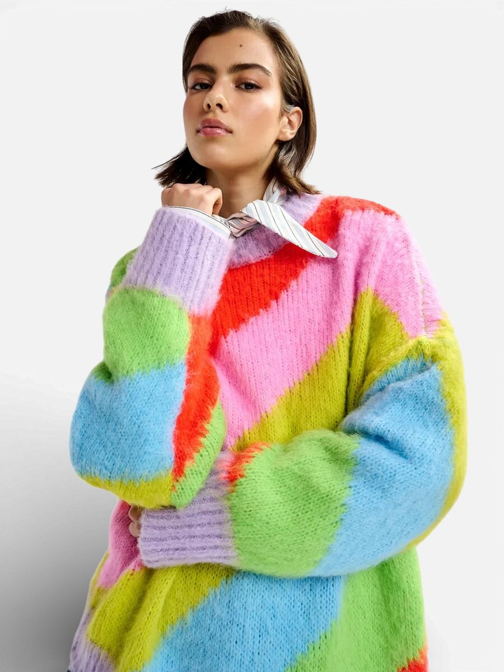 Multicolor gebreide trui Jolor Essentiel