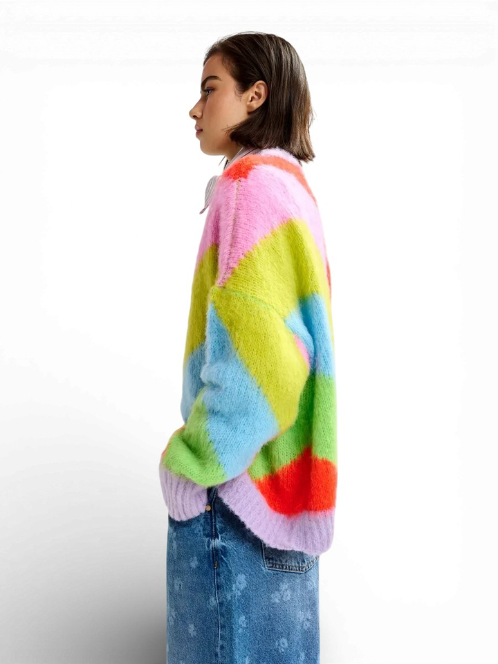 Multicolor gebreide trui Jolor Essentiel