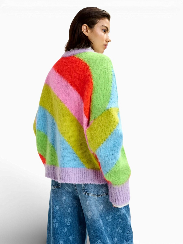 Multicolor gebreide trui Jolor Essentiel