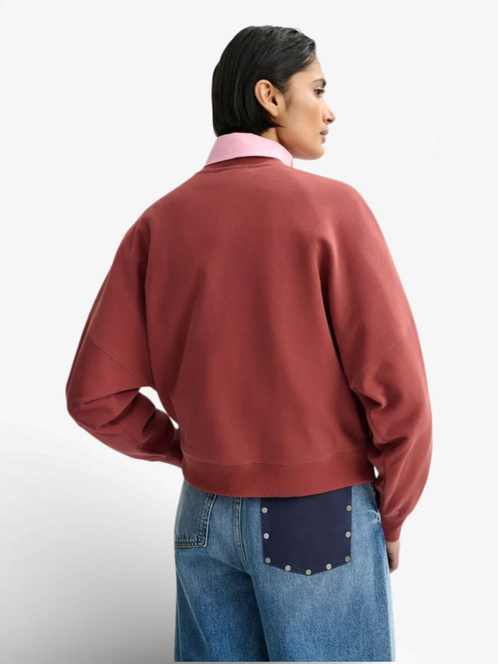 Roestkleurige sweater met bloemen Jaga Essentiel