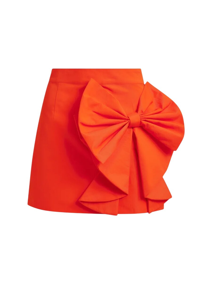 Oranje korte rok met strik Essentiel