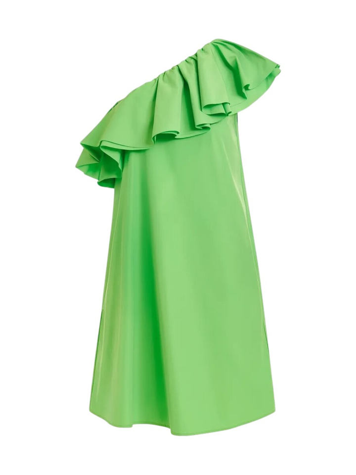 Groene Off shoulder jurk met frul Juicer Essentiel