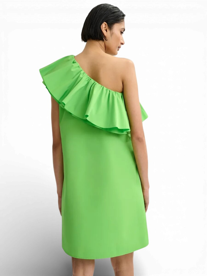 Groene Off shoulder jurk met frul Juicer Essentiel