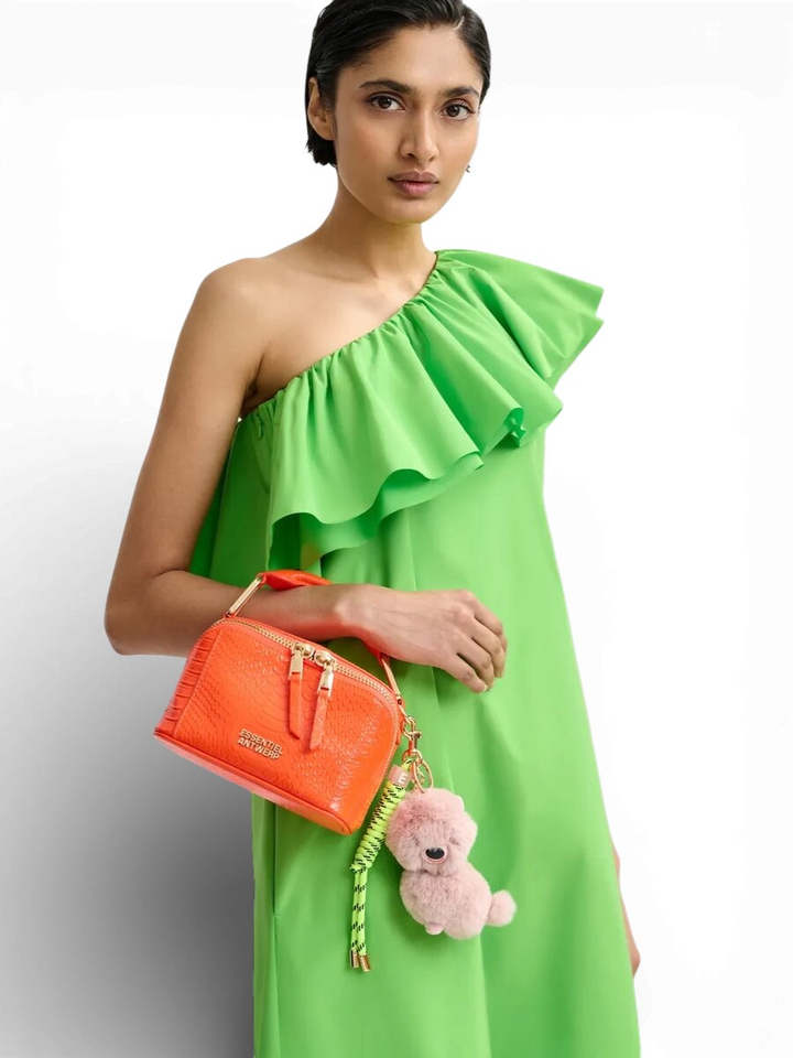 Groene Off shoulder jurk met frul Juicer Essentiel