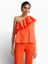 Oranje top met ruffle off shoulder Jilian Essentiel 