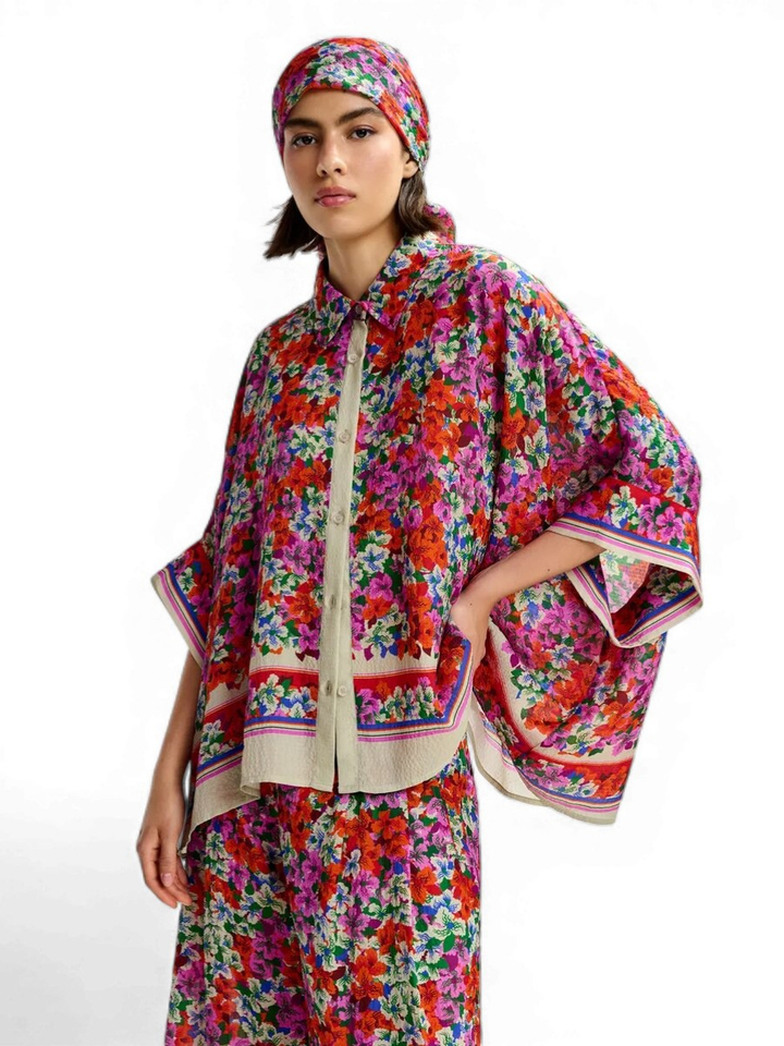 Multi-color oversized bloes met bloemenprint Jirt Essentiel