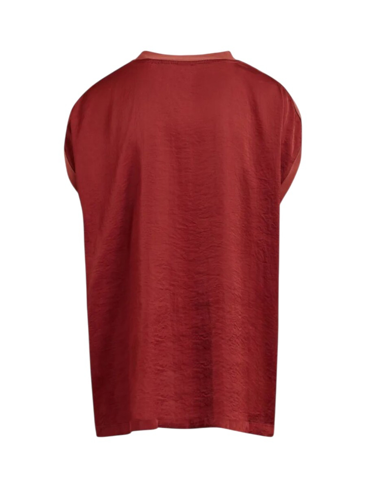 Roestkleurige wijdvallende T-shirt met detail aan zijkant Jabana Essentiel 