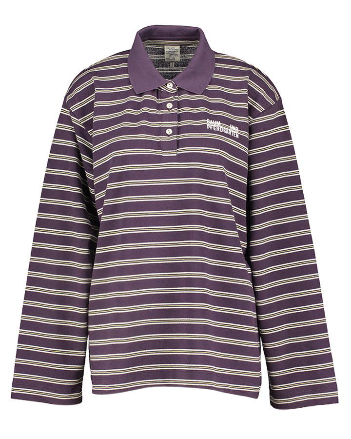 Bordeaux gestreepte polo met lange mouwen Jeanne Baum Und Pferdgarten 