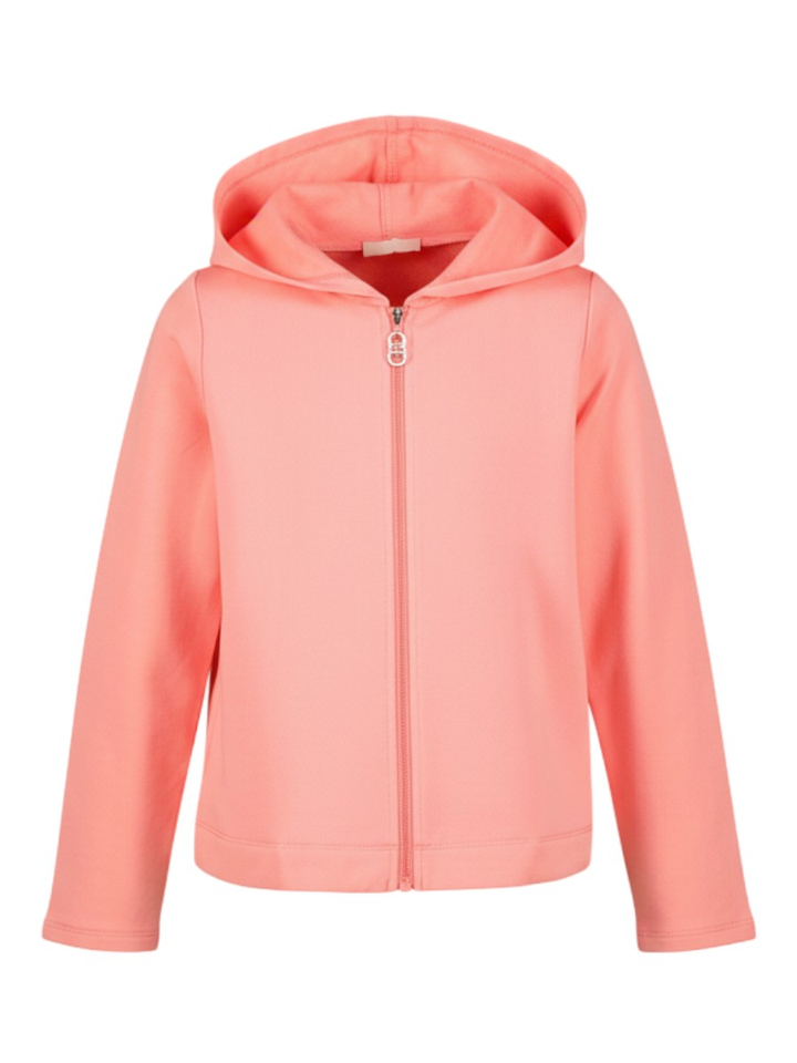 Koraal kleurige gilet met rits en kap Liu Jo