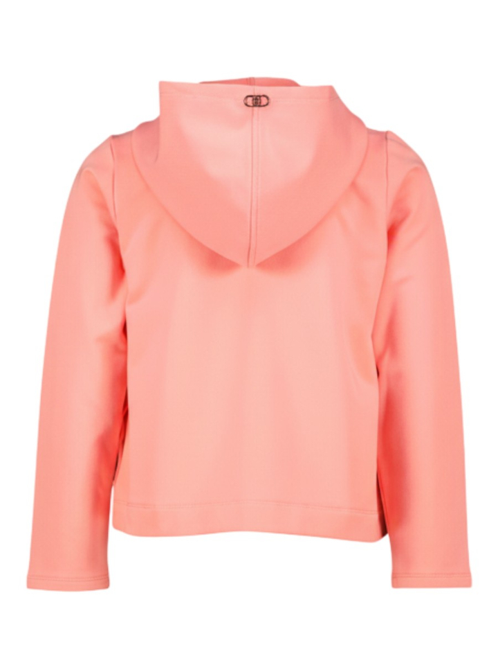 Koraal kleurige gilet met rits en kap Liu Jo