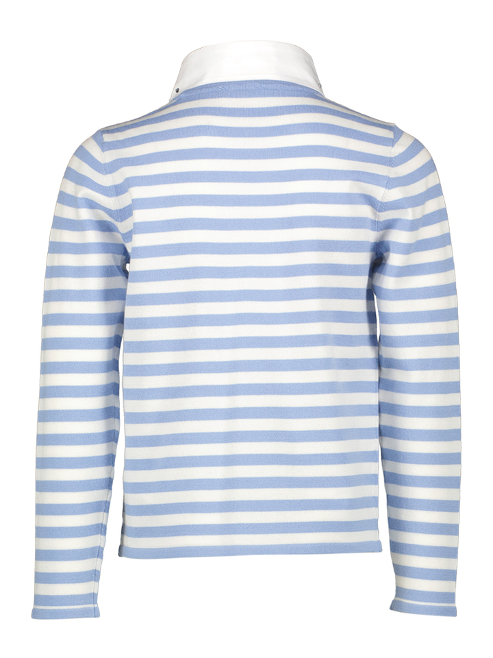 Blauw wit gestreepte pul met kraag en strass detail Liu Jo