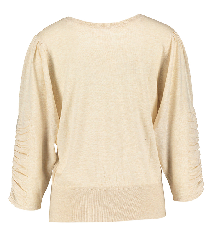 Licht beige trui met strop aan de mouw Wilma Her