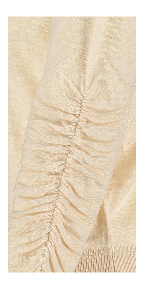 Licht beige trui met strop aan de mouw Wilma Her