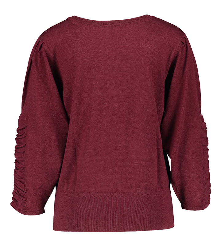 Bordeaux pull met strop aan de mouw Wilma Her