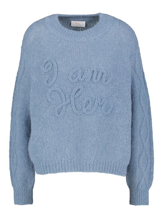 Blauwe gebreide trui Woman Her