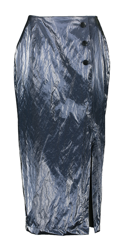 Blauwe rok in glanzende stof Julia June