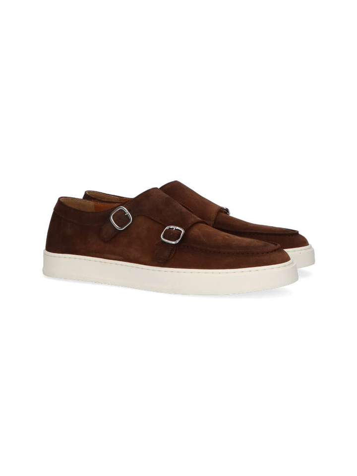Bruine suède sneakers met witte zolen Doucal's