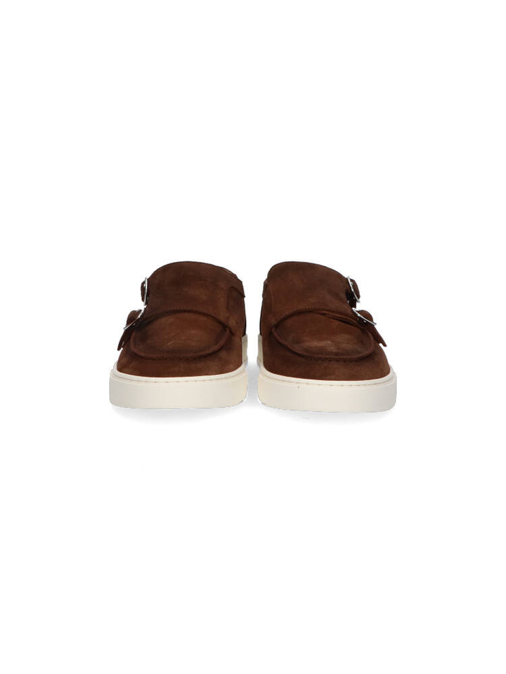 Bruine suède sneakers met witte zolen Doucal's