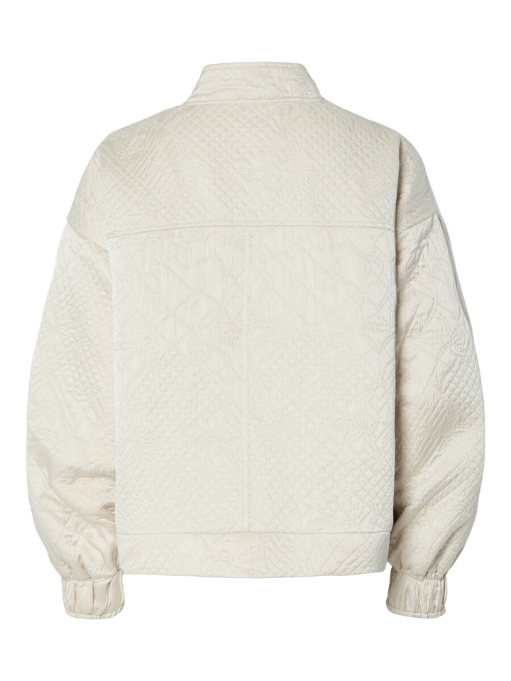Licht beige oversized jas met zilveren glitterdraad Yaskammy Y.A.S 