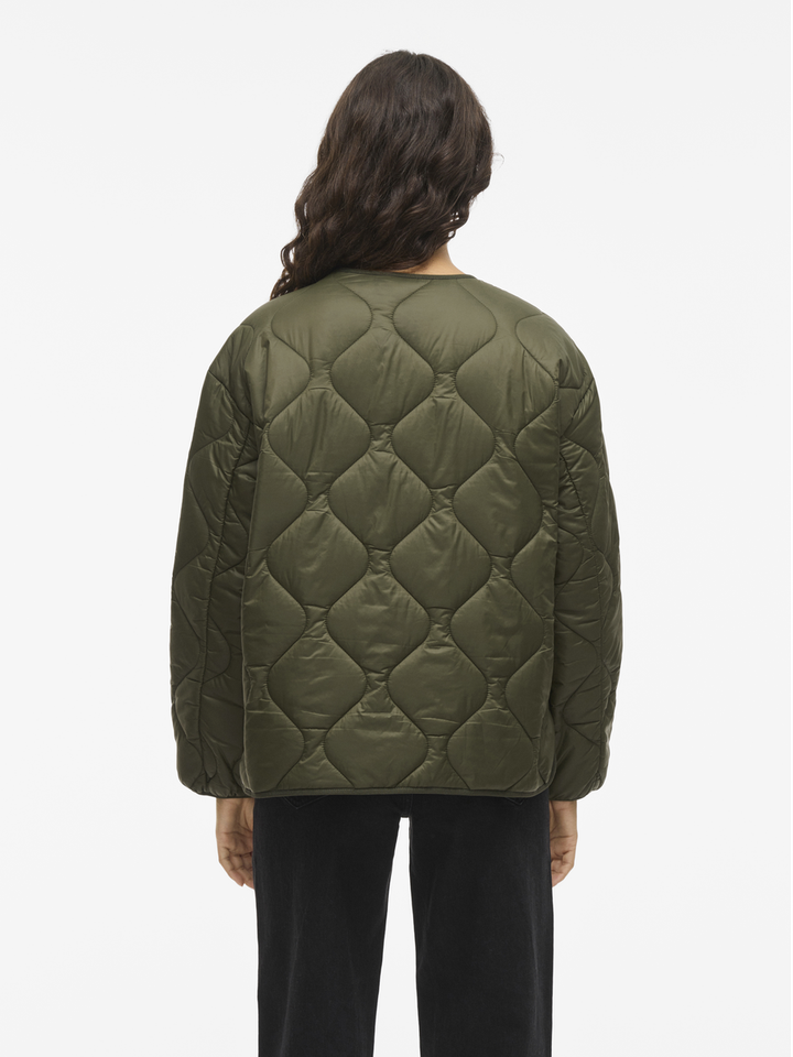 Kaki korte padded jas Vidune Light Vila