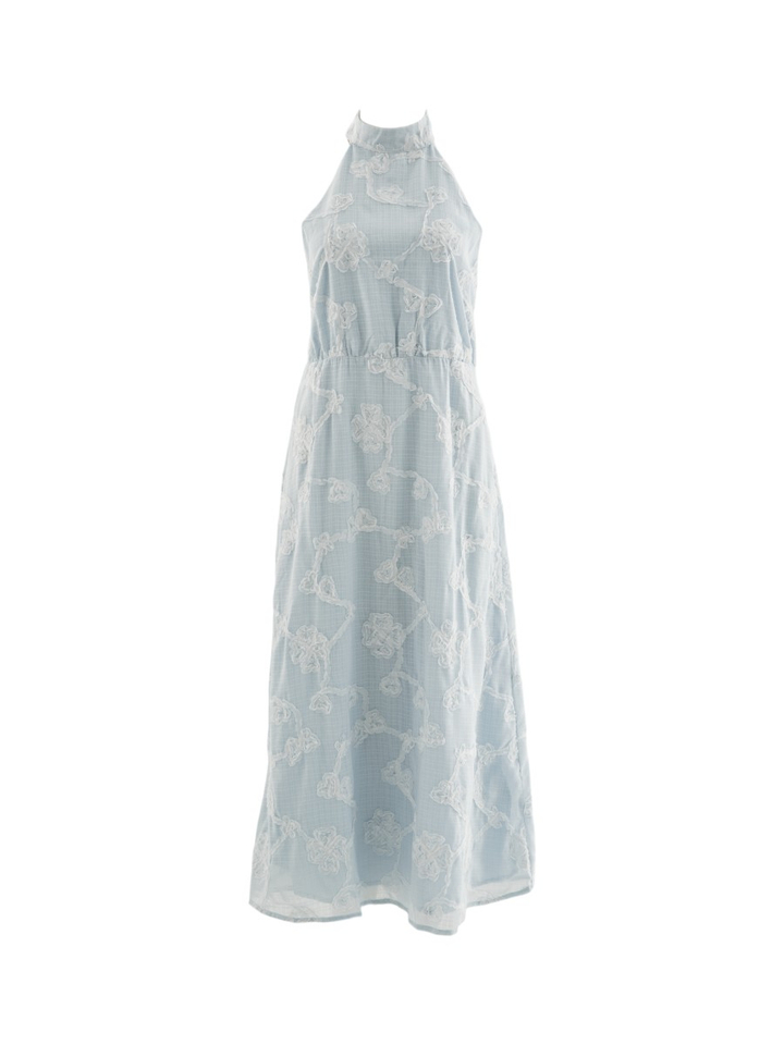 Lichtblauw ruffle kleed Melanie Minus
