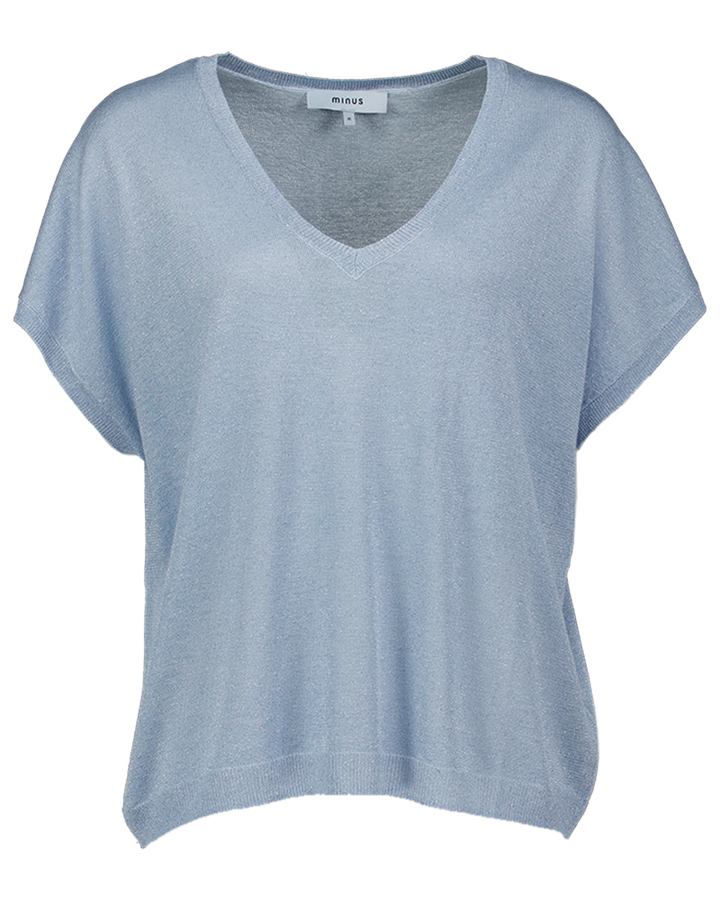 Lichtblauwe glitter T-shirt Carlina Minus 