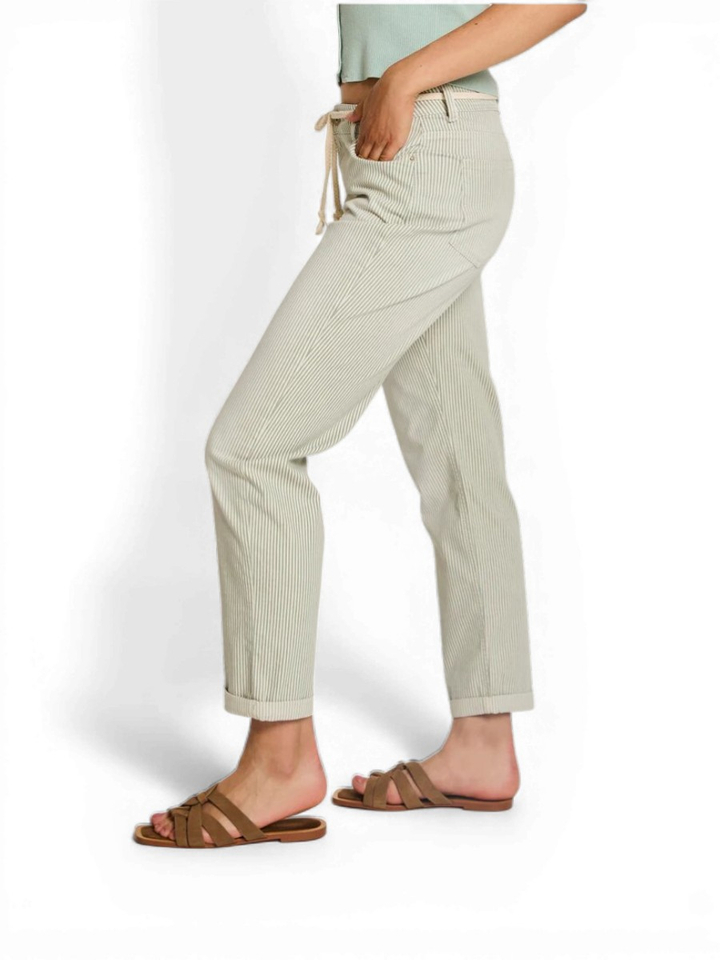 Groene gestreepte broek Bobby Spring Stripes Para Mi