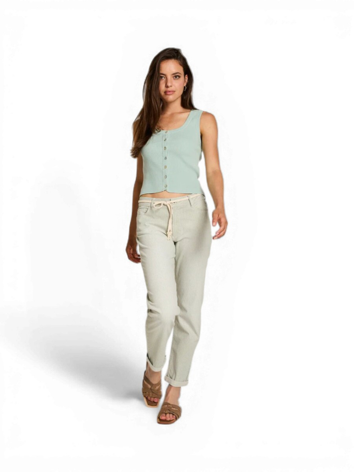 Groene gestreepte broek Bobby Spring Stripes Para Mi