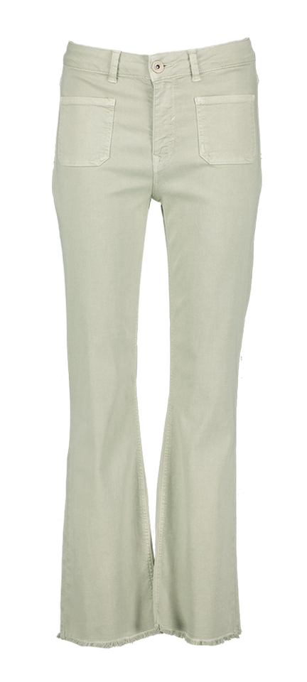 Olijfgroene broek met opgestikte zakken  Mila Pocket Summer Light Cambio