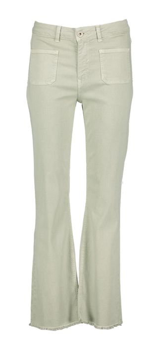 Olijfgroene broek met opgestikte zakken Mila Pocket Summer Light Cambio