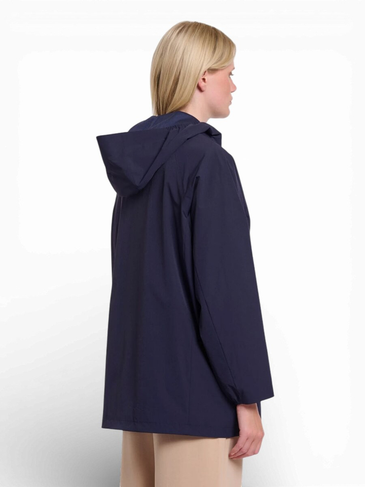 Donkerblauwe regenjas Kyomi Rino Pelle 