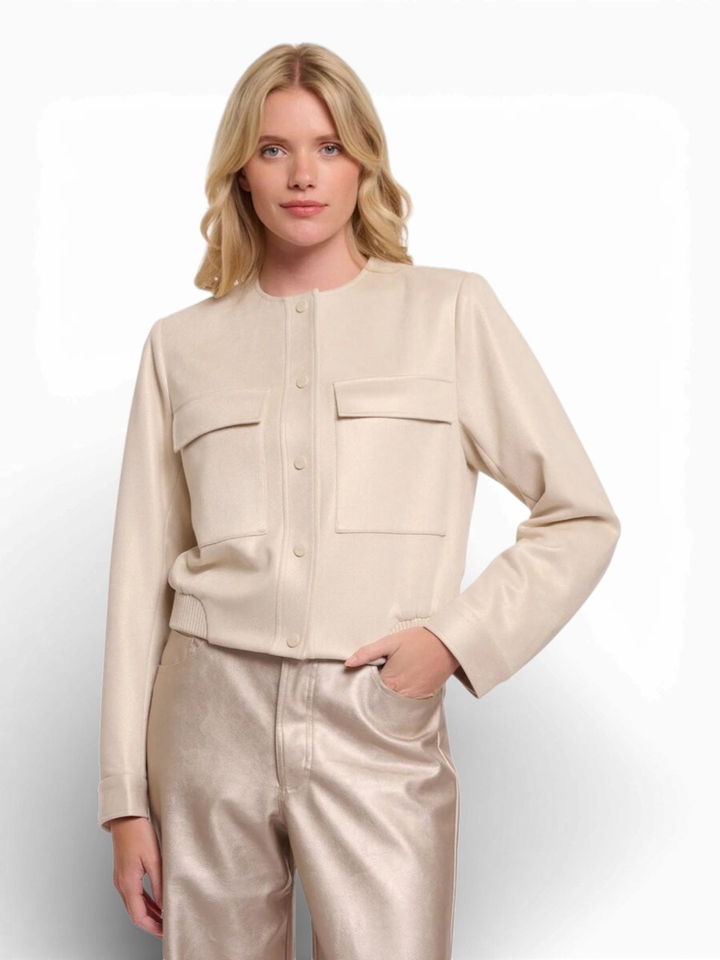 Beige casual gilet met knoopsluiting Hevi Rino Pelle