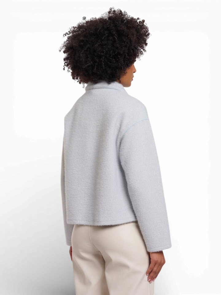 Lichtblauwe gilet met knoopsluiting Esia Rino Pelle