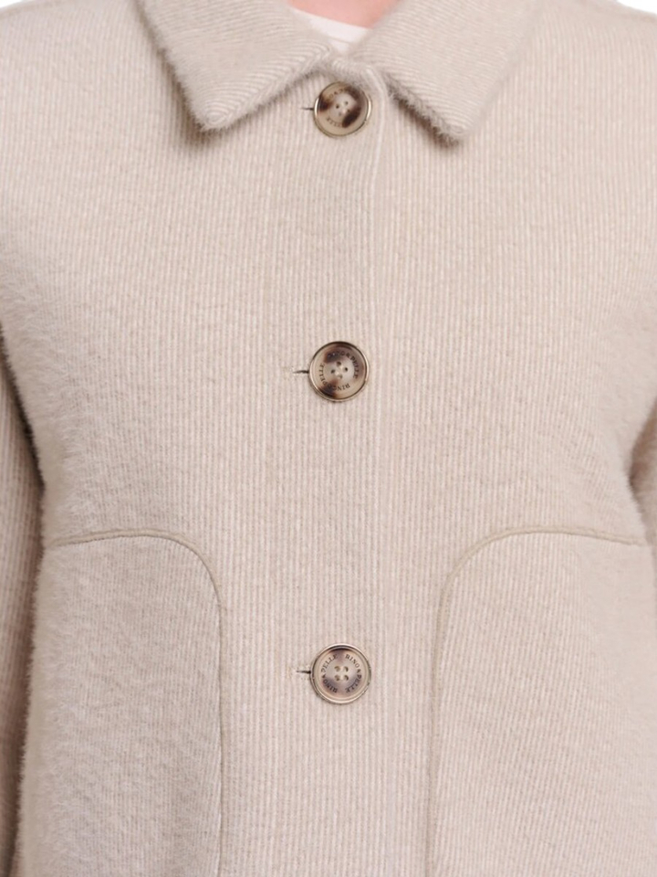 Beige gilet met knoopsluiting Esia Rino Pelle