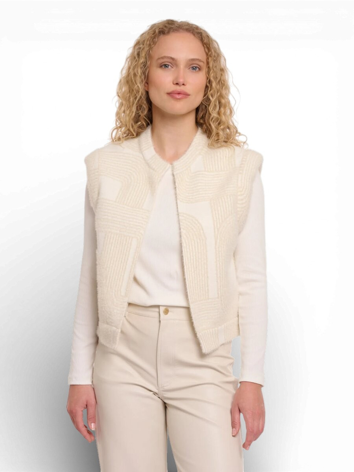 Beige gilet Elona Rino Pelle