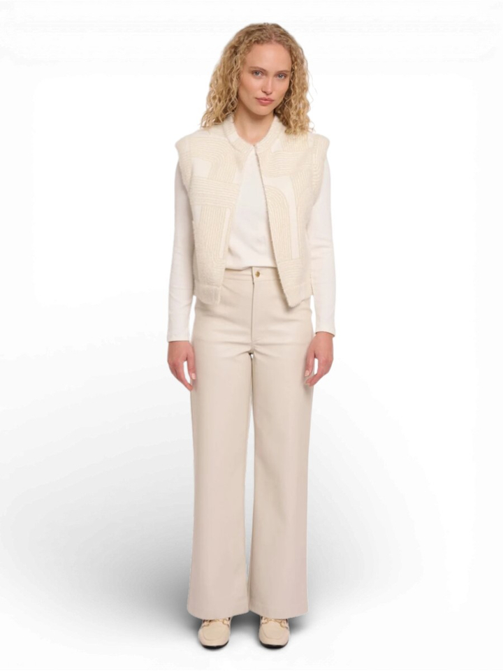 Beige gilet Elona Rino Pelle