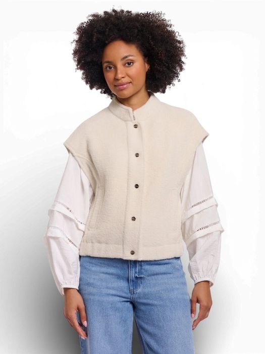 Beige gilet met knoopsluiting Teuntje Rino Pelle