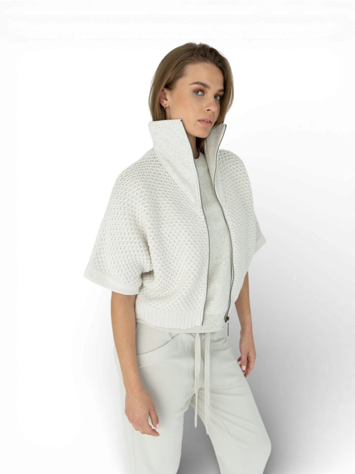 Ecru gebreide trui met opstaande kraag Tim MSCW